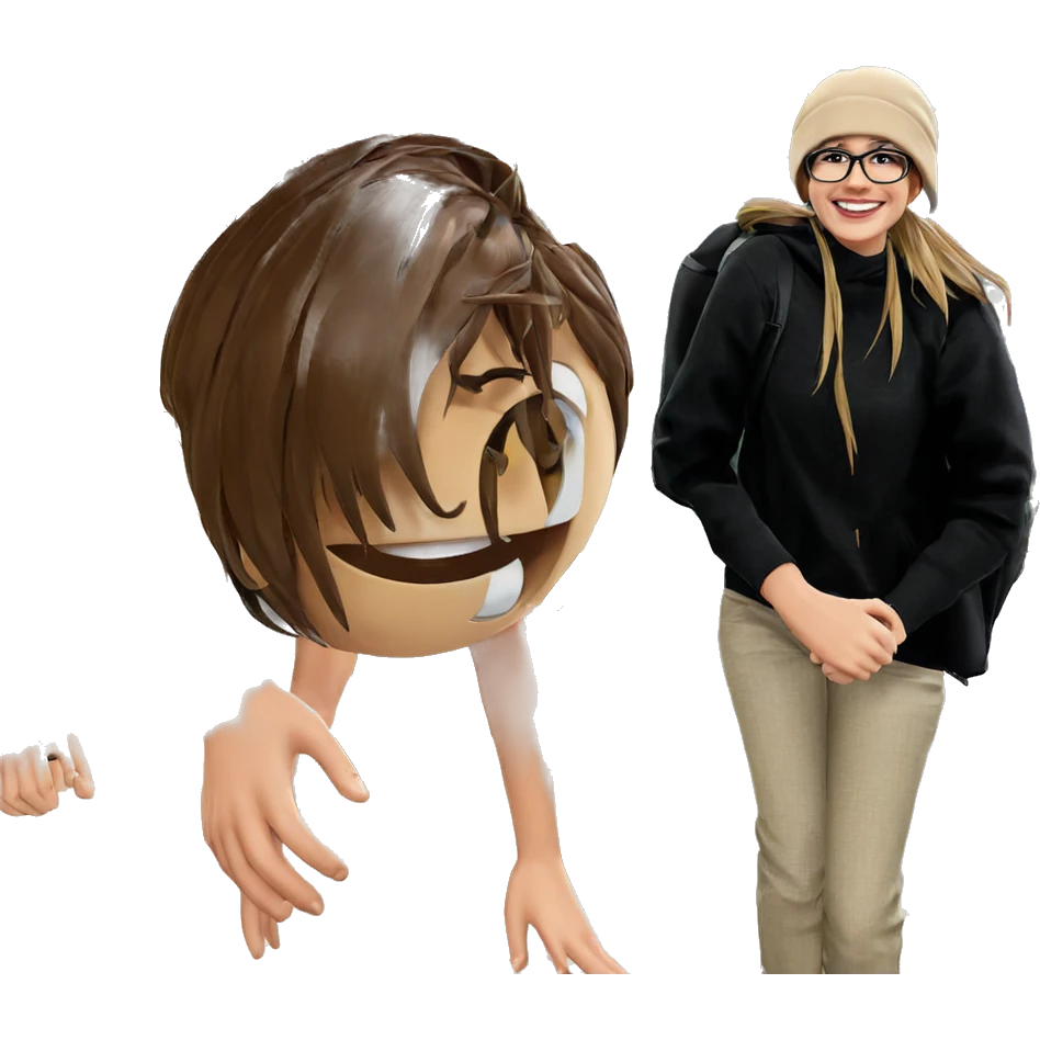 girl smiling under a tree emoji