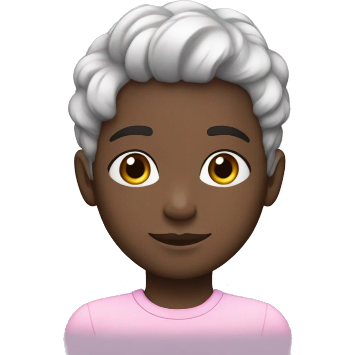 joven pelo negro corto piel blanca con pastel emoji