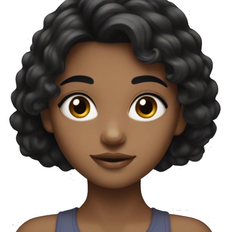 girl with black hair on gelik emoji