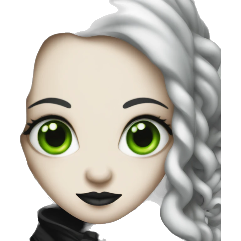 Goth lady with green eyes with tentacles emoji