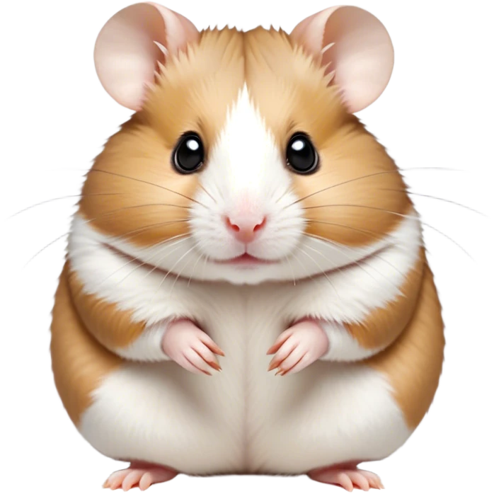 Cinematic Noble Brown and White Banded Hamster Portrait Emoji, Poised and regal, with a tiny, compact build and a uniquely patterned coat of warm brown and crisp white bands, deep-set soulful dark eyes, Simplified yet sharp and sophisticated features, highly detailed, glowing with a soft, dignified glow, high shine, intelligent and charming, stylized with an air of distinctive elegance, focused and attentive, soft glowing outline, capturing the essence of a watchful and confident rodent, so majestic it feels as though it could scurry out of the screen with effortless authority! emoji