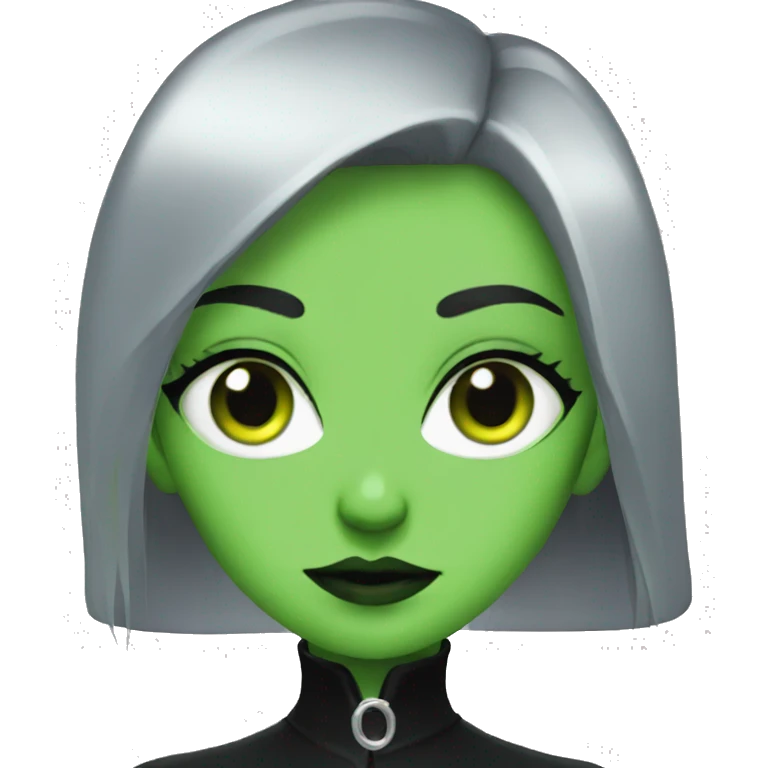 goth witch with green eyes emoji
