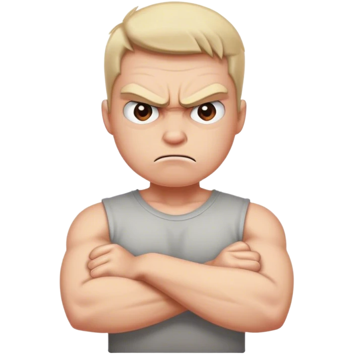 angry emoji with arms crossed emoji