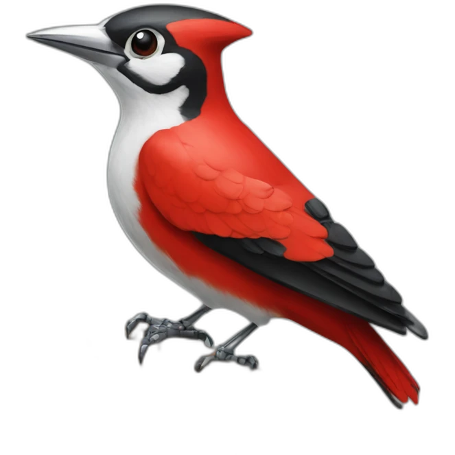 anthropogenic robotic red woodpecker emoji