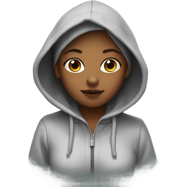 Girl wearing hoddie emoji