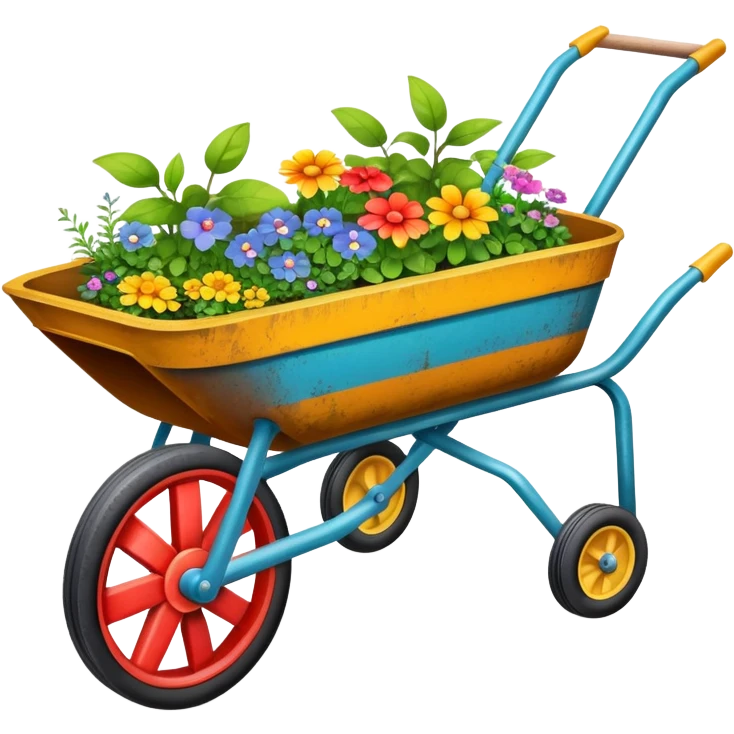 colorful wheelbarrow garden cart emoji