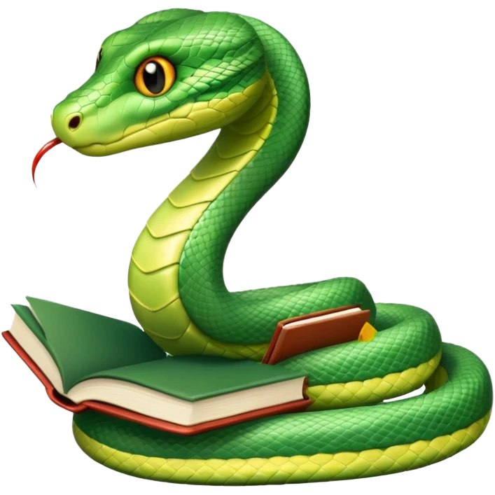 kitap okuyan yılan emoji