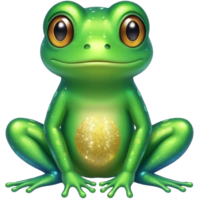 Glitter Green Frog cute emoji