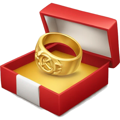 Gold ring in a red box emoji