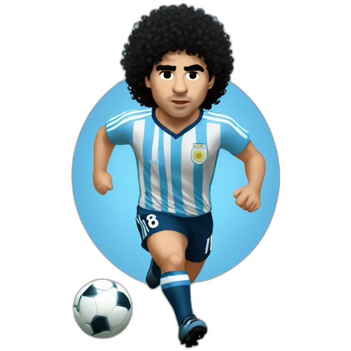 Curly hair Maradona run 86 argentina emoji