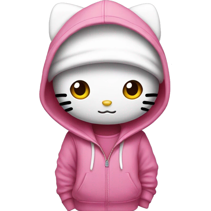 Hello kitty wearing a hoodie emoji