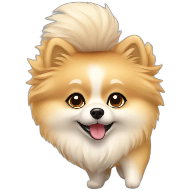 cream pomeranian cheerleader emoji