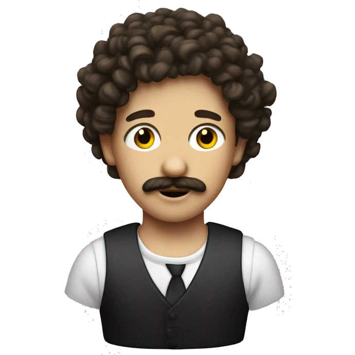 curly brunette psycho with a moustache emoji