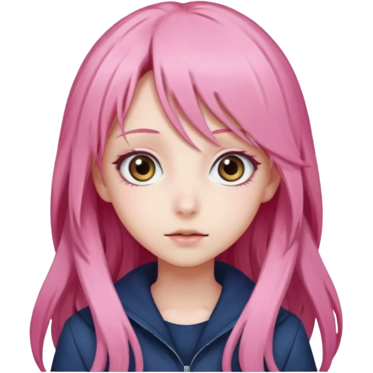 Anime girls with long pink hair emoji