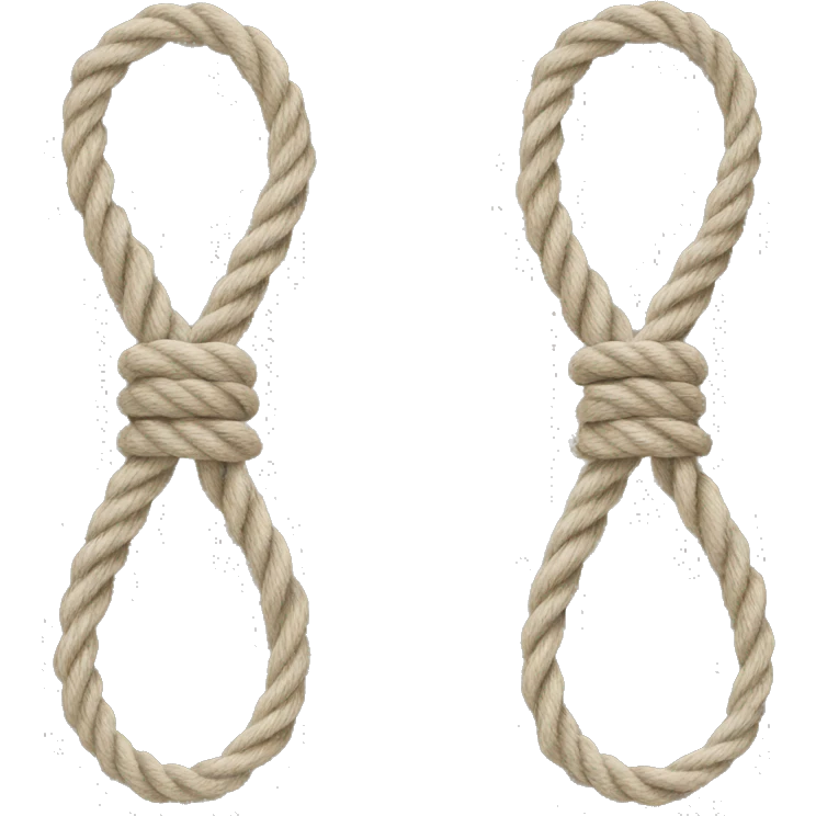 2 ropes paralel doing from left to right and down to up emoji