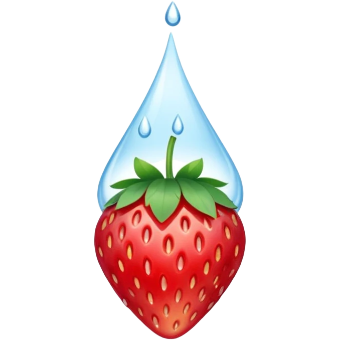 water with strawberry slices emoji