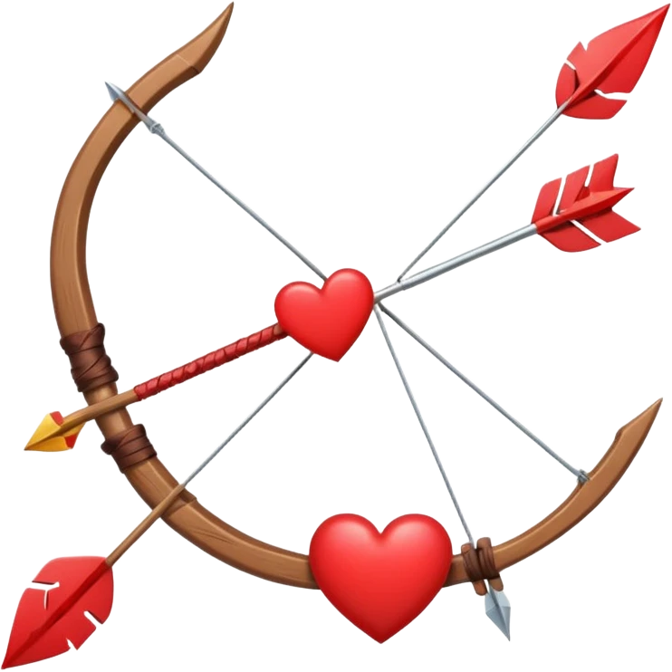 red bow and arrow with heart emoji