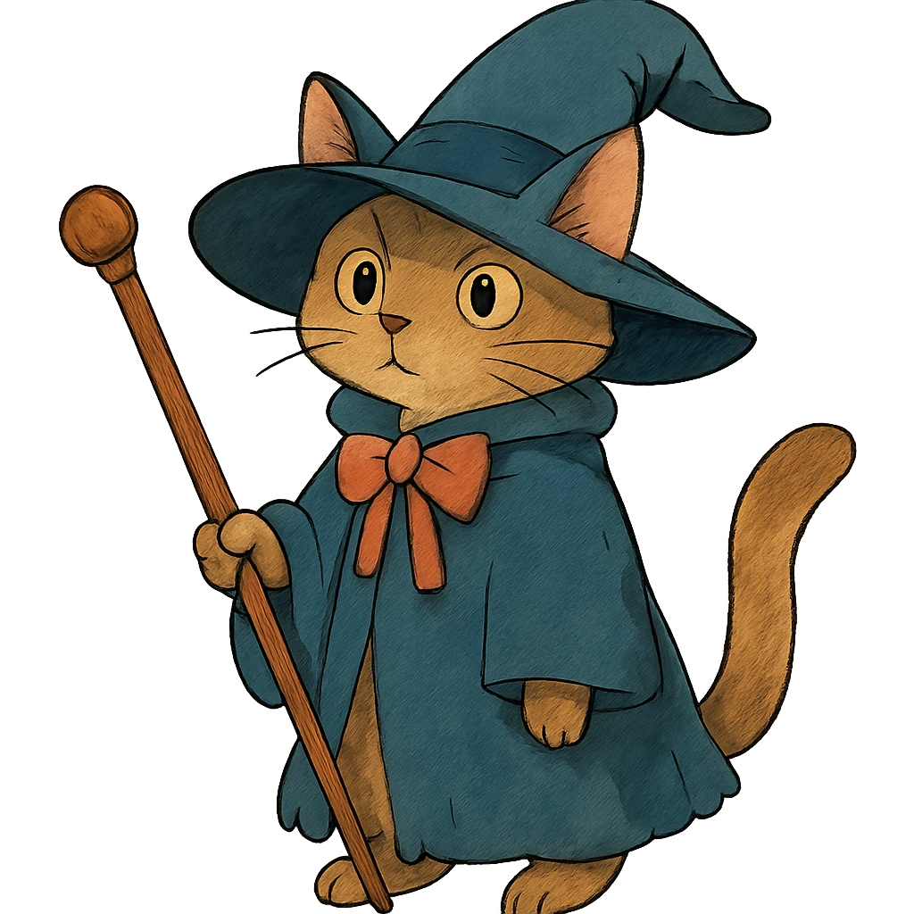 ghibli style wizard cat emoji