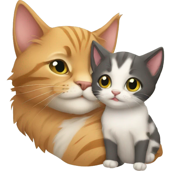 father cat and baby kitten emoji