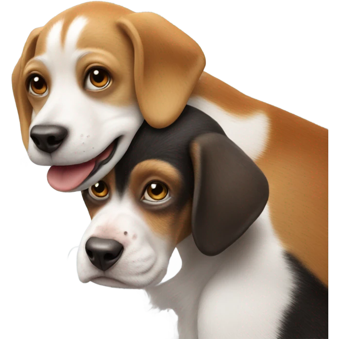 Monkey riding beagle emoji
