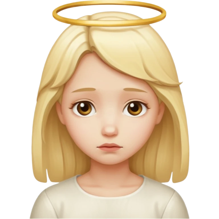 blonde girl angel, sad emoji