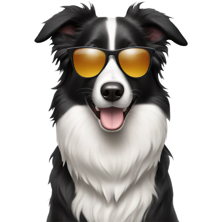 Border collie wearing sunglasses emoji
