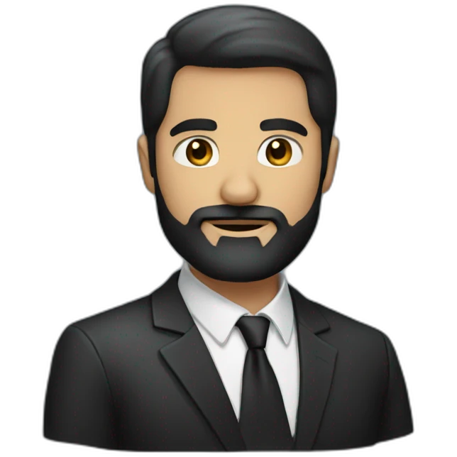 a man with a dark beard in a suit emoji