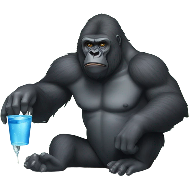 Gorilla drinking  emoji