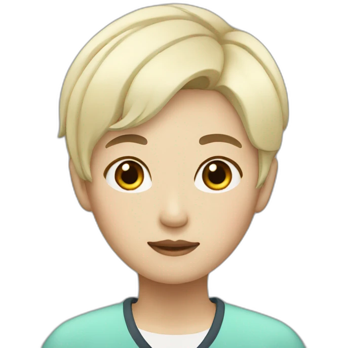 Korean with short bleached blond hair emoji