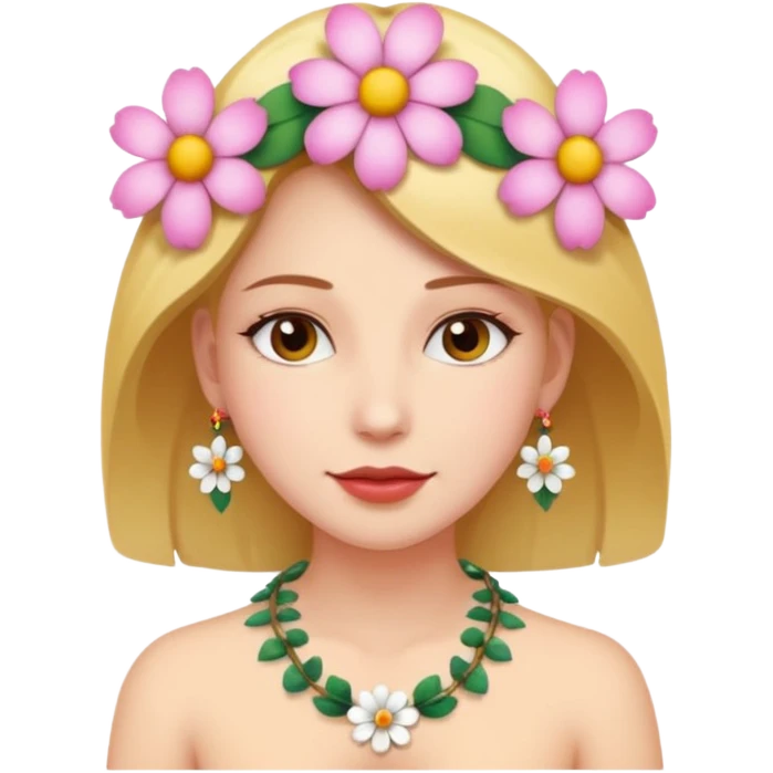 woman with a flower necklace emoji