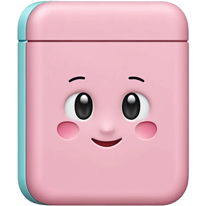 small rectangular eraser, clean matte surface, softly rounded edges, pastel pink color, detachable paper sleeve halfway around, slightly worn corner or light smudge, no pencil or extras, apple emoji style, soft lighting, subtle shadows, transparent background, emoji scale emoji