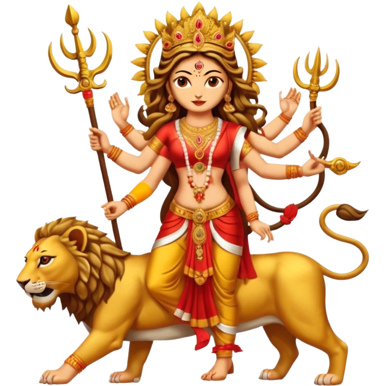 Maa Durga With A Lion emoji