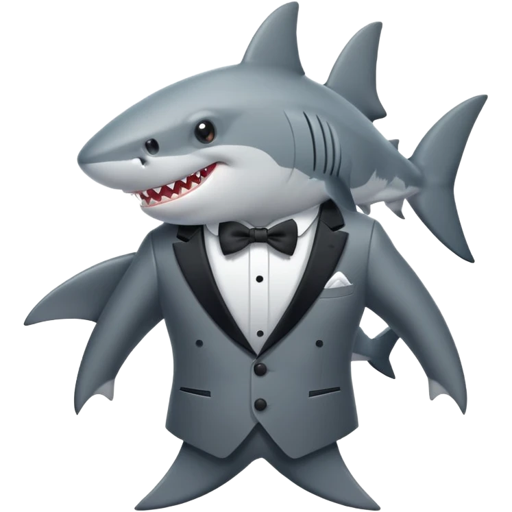 shark wearing a tuxedo emoji