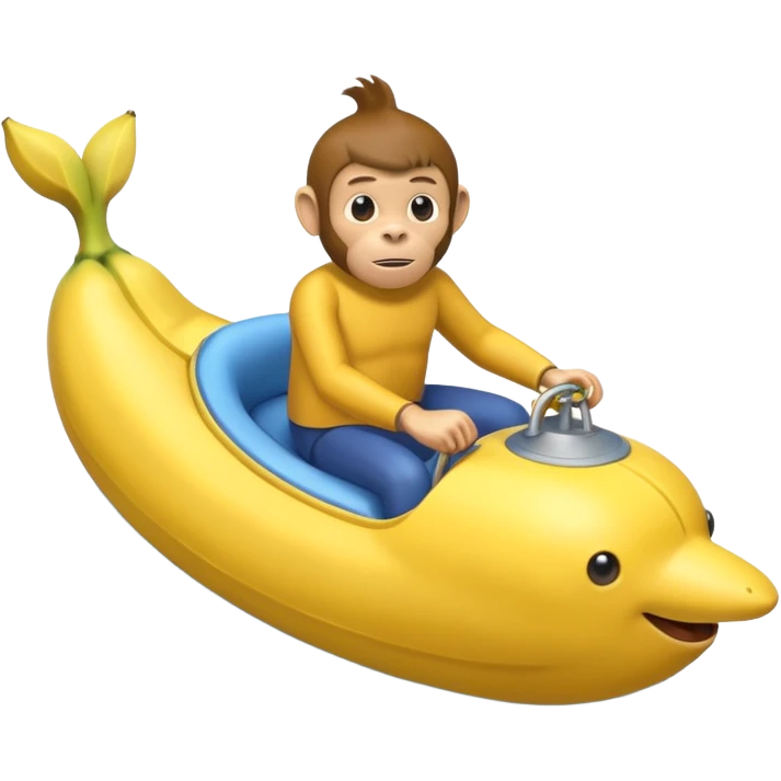 
monkey man riding a banana submarine emoji