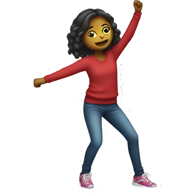Girl doing dab emoji