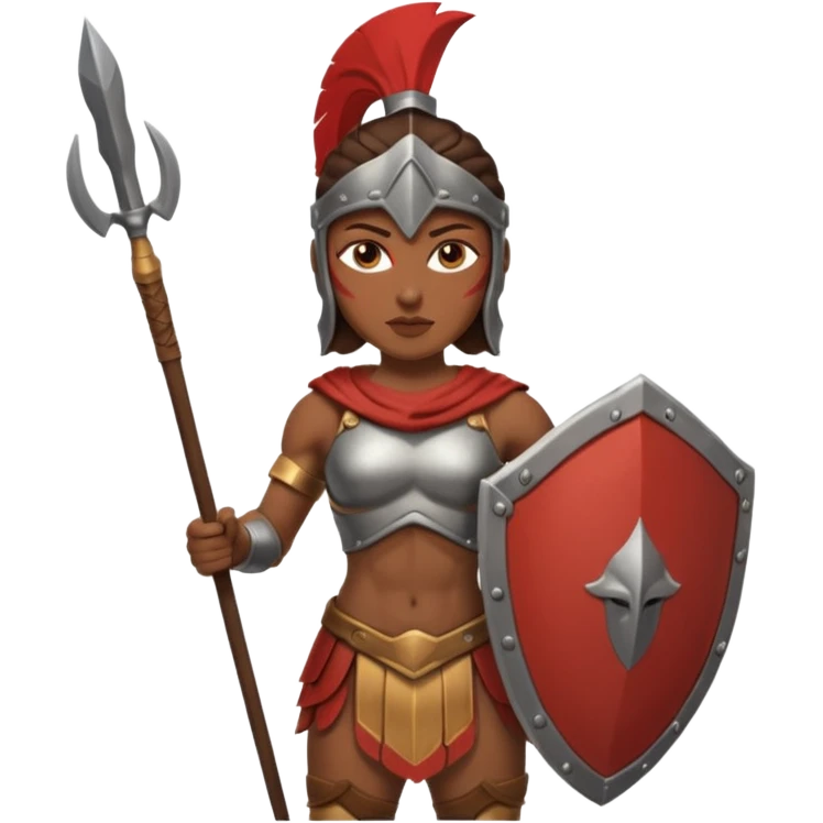 woman spartan warrior holding spear and shield emoji