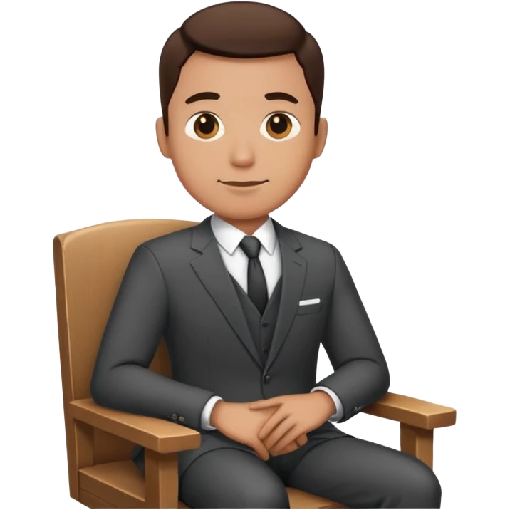 Man sitting on chair in office emoji