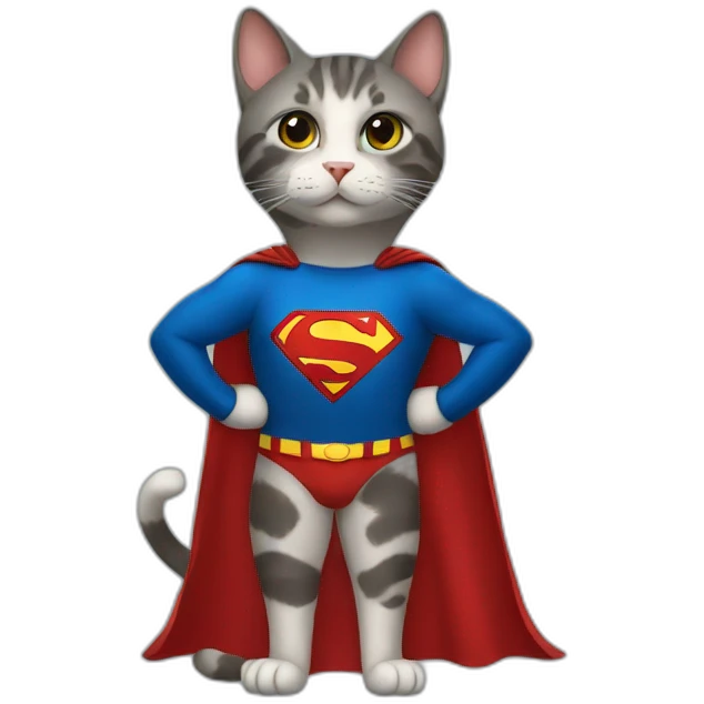 Cat in superman dress emoji