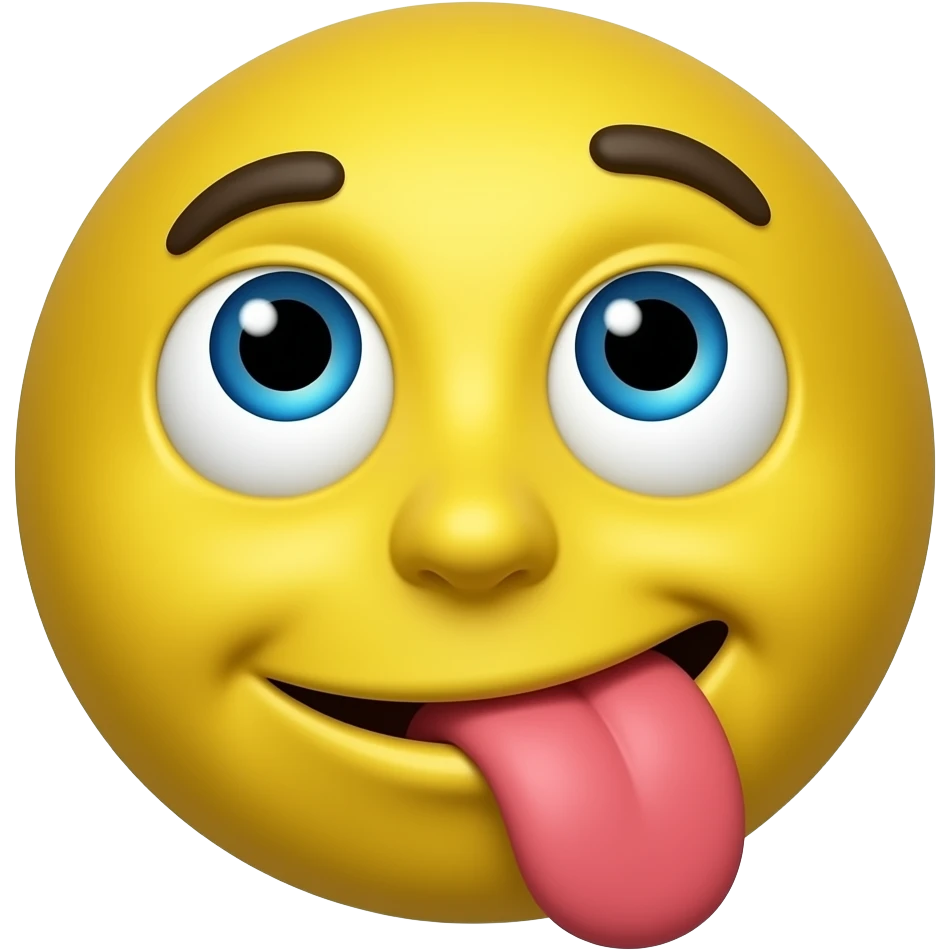 Yellow emoji, sticking its to tongue out and the tongue shaking back and forth while its eyes look upwards emoji