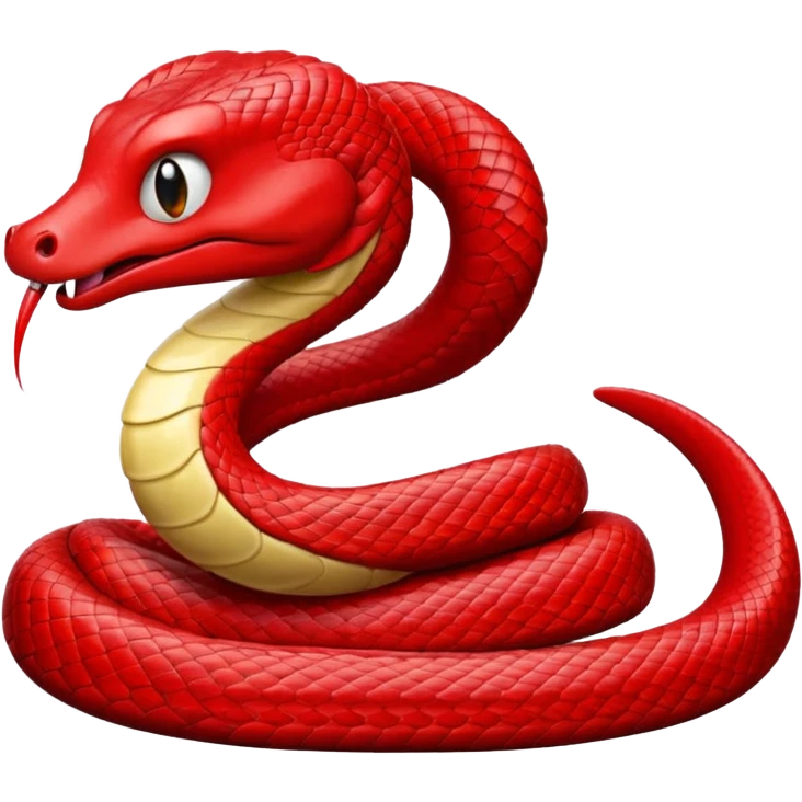 Red snake making disgusted face emoji