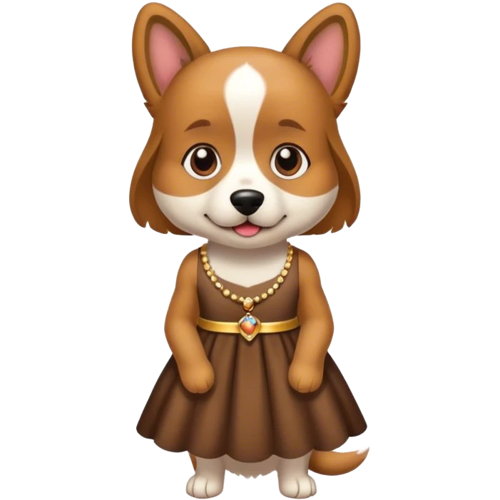 Dog wearing dress emoji