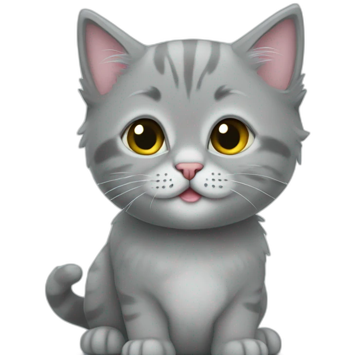 British grey kitten moon emoji
