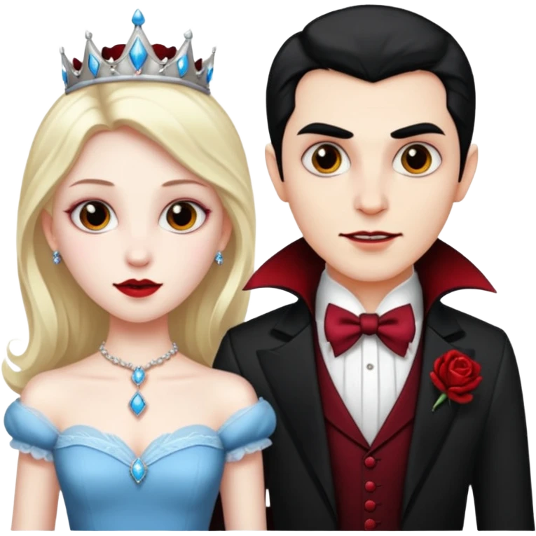 A vampire man and a princess emoji
