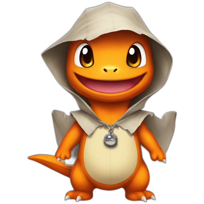 Charmander in an halloween costume emoji