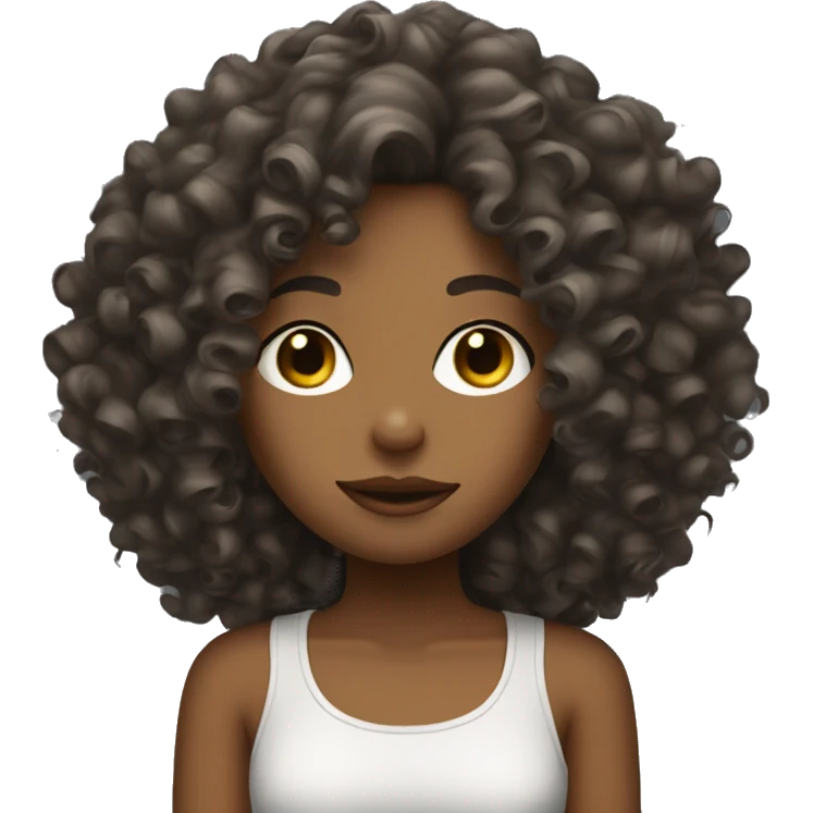 Rockstar girl with curly hair  emoji
