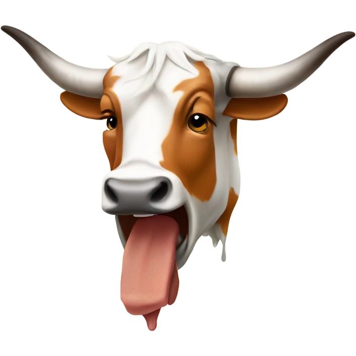 Very sad Texas longhorn crying large tears from his eyes and his mouth open emoji