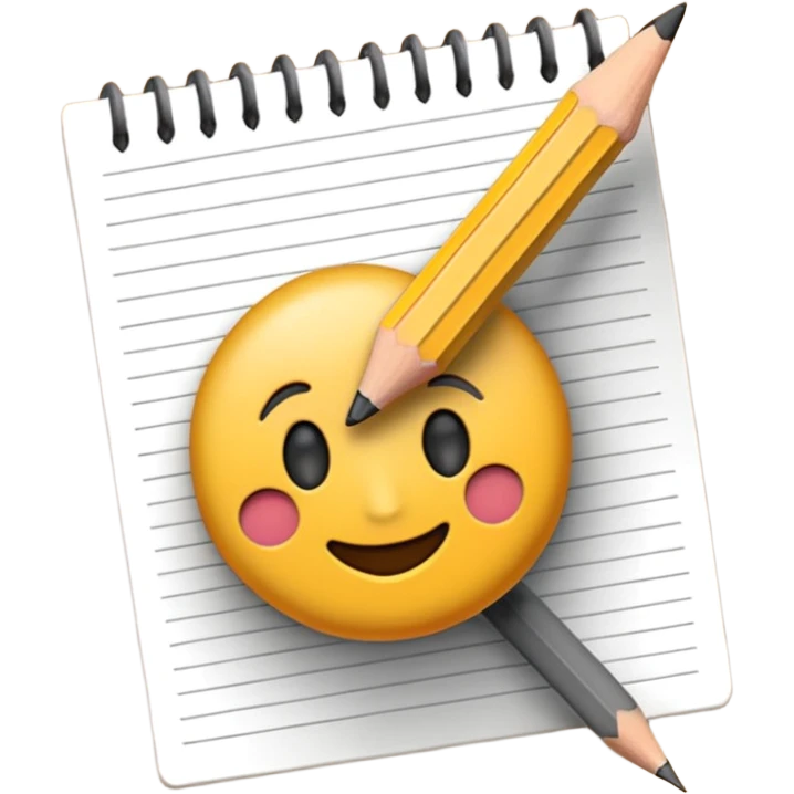 Emoji pencil writing on paper emoji
