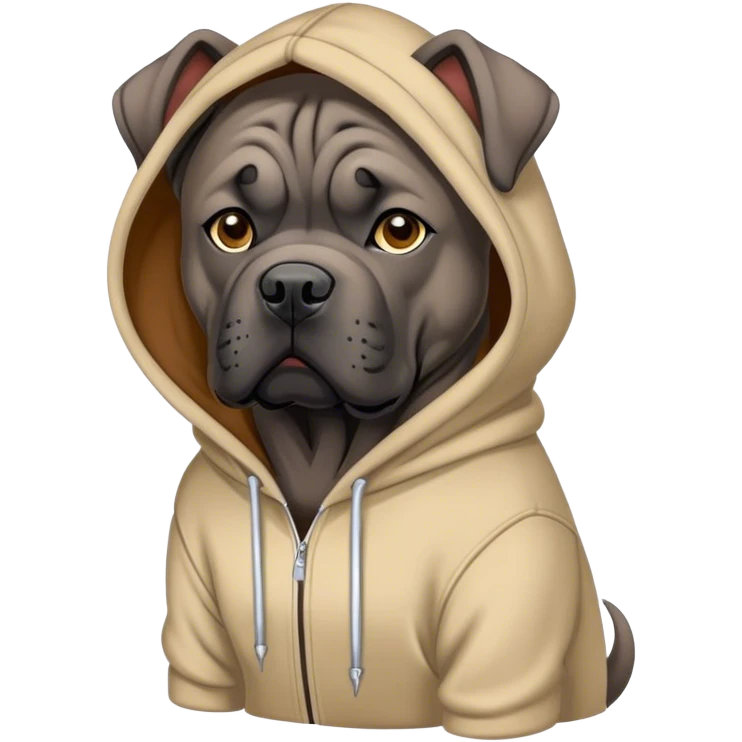 Cane corso wearing hoodie emoji