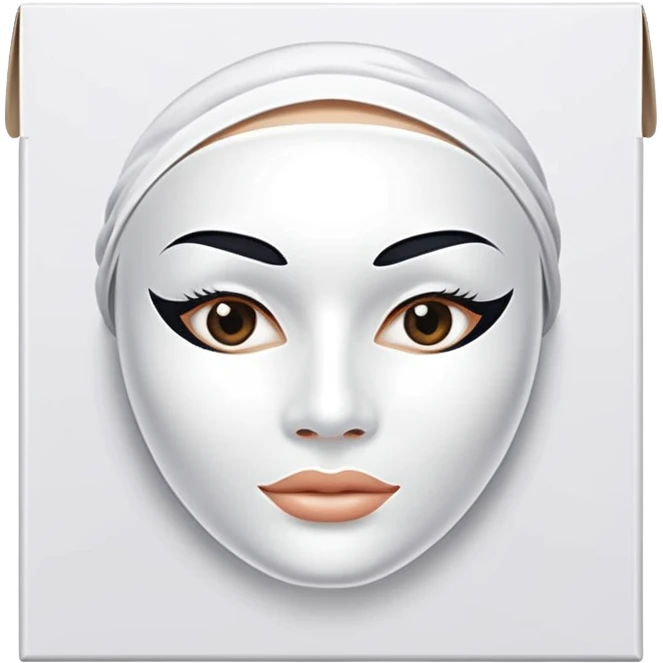 a beauty product box of skincare white mask pack emoji