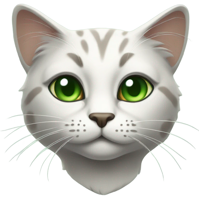 this exact cat but green eyes emoji